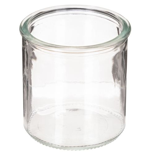 Portavelas redondo de cristal transparente, 8 cm, 3 unidades
