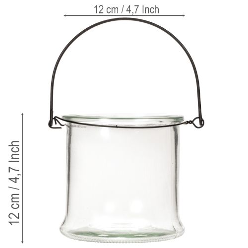 Farol colgante de cristal Ø12cm H12.5cm 2 unidades | Floristik24.es