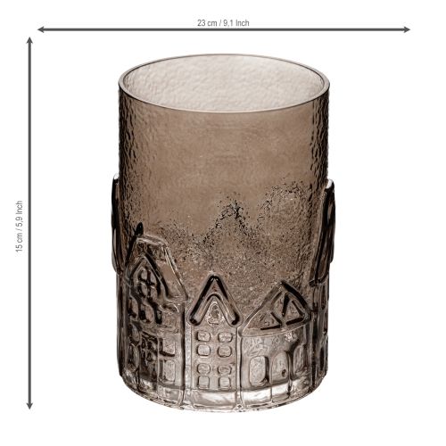 Portavelas de cristal para velas pequeñas, ideal para decoración de mesa, 23 cm. | Floristik24.es
