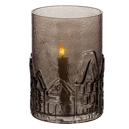 Portavelas de cristal para velas pequeñas, ideal para decoración de mesa, 23 cm. | Floristik24.es