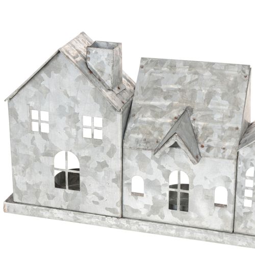 Hilera decorativa de casas con portavelas, decoración de Adviento, 68 cm | Floristik24.es