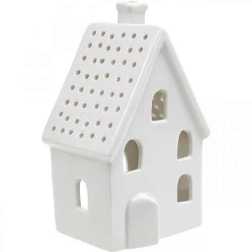 Floristik24 Linterna Casa Decoración de mesa de cerámica Adviento Blanco H18cm