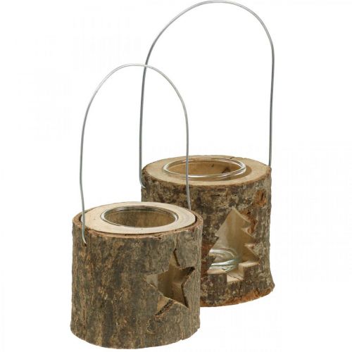 Floristik24 Portavelas para colgar Portavelas madera 7,5cm 2uds