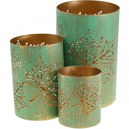 Artículo Linterna otoño portavelas metal Ø8/10/13cm juego de 3 piezas
