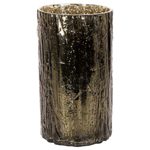 Portavelas de cristal con relieves de cabeza de ciervo y árbol, decoración invernal, 26 cm. | Floristik24.es