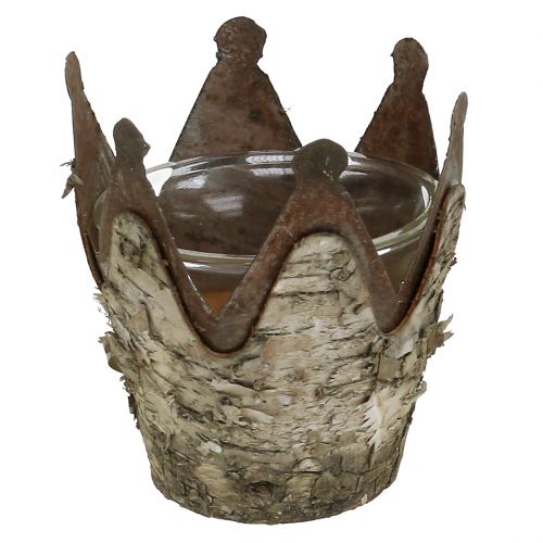 Floristik24 Corona de farol con abedul y metal Ø7cm H7.5cm 3pcs