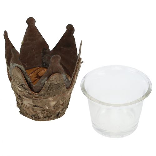 Floristik24 Corona de farol con abedul y metal Ø7cm H7.5cm 3pcs