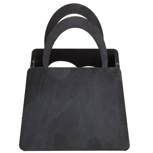 Artículo Bolsa decorativa de metal con forma de farol con forma de corazón antracita H18cm 2uds