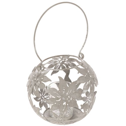 Farol colgante decorativo de metal Windlight, color gris, Ø14cm H13cm comprar | Floristik24.es