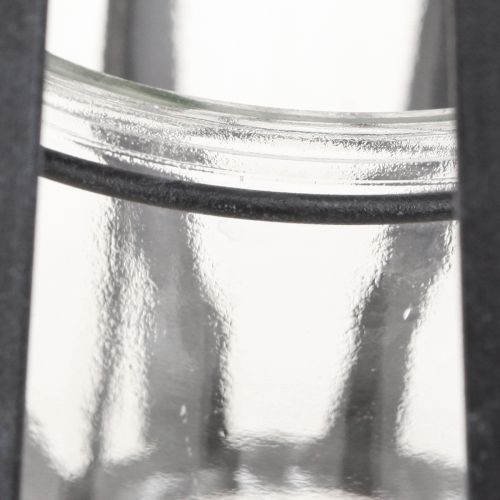 Artículo Farol farol de metal con cristal antracita Ø23cm H27cm