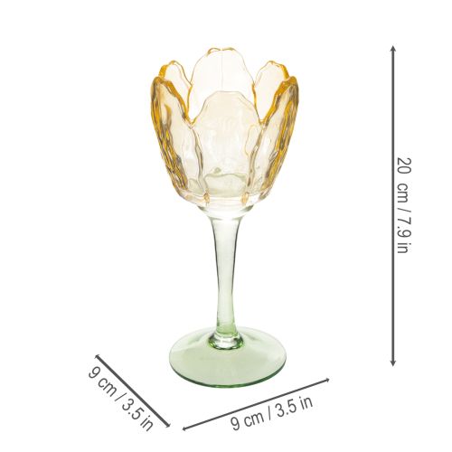 Artículo Portavelas tulipán, motivo floral, decoración para un ambiente romántico y elegante, 20cm