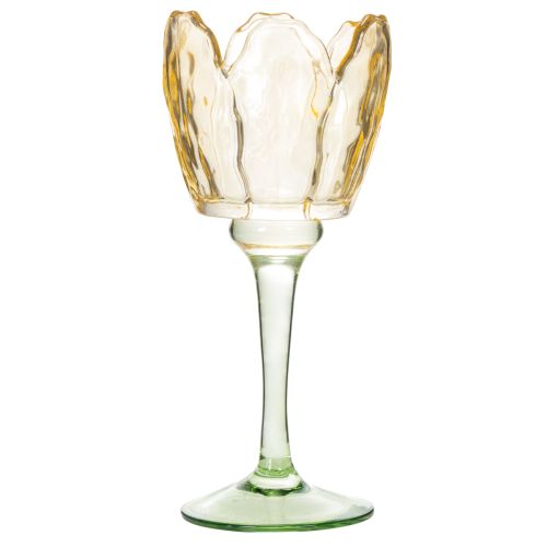 Artículo Portavelas tulipán, motivo floral, decoración para un ambiente romántico y elegante, 20cm