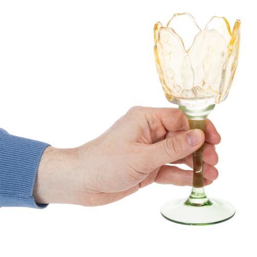 Artículo Portavelas tulipán, motivo floral, decoración para un ambiente romántico y elegante, 20cm