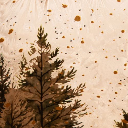 Portavelas de cristal con diseño de bosque invernal nevado, decoración navideña, 20 cm. | Floristik24.es