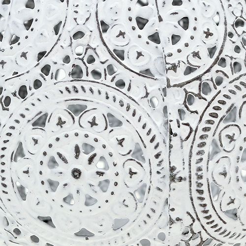 Floristik24 Linterna blanca con patrón Ø10cm H8cm 1pc