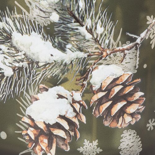 Portavelas de cristal con piñas y copos de nieve, 15 cm. | Floristik24.es