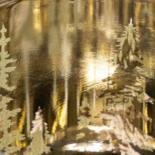 Portavelas de cristal con rama de abeto invernal, 8 cm, 2 unidades | Floristik24.es