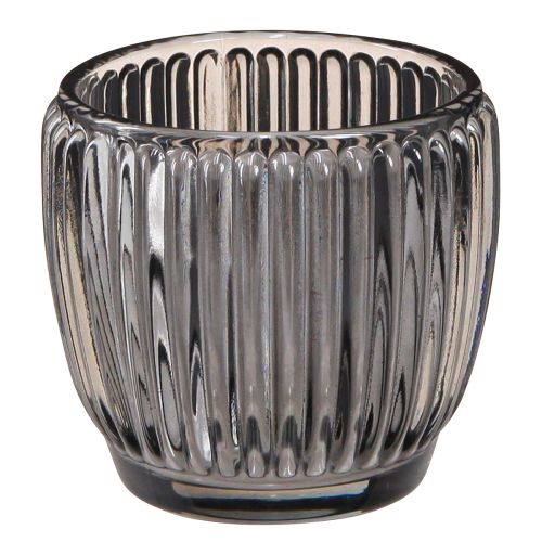 Artículo Farol de cristal gris otoño invierno Ø7cm H7cm 6 piezas