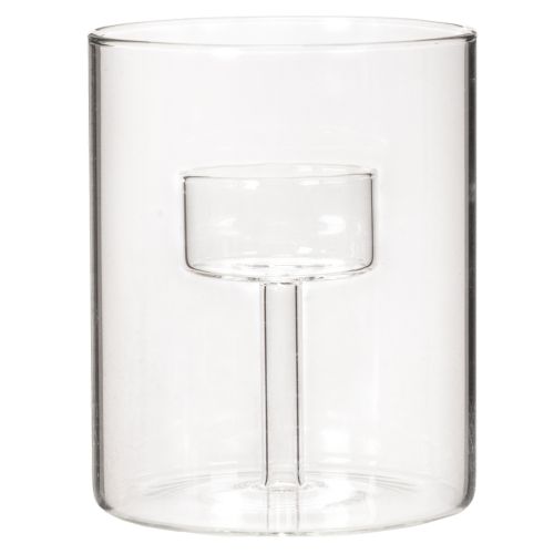 Farol de cristal con portavelas elevado de 11 cm. | Floristik24.es