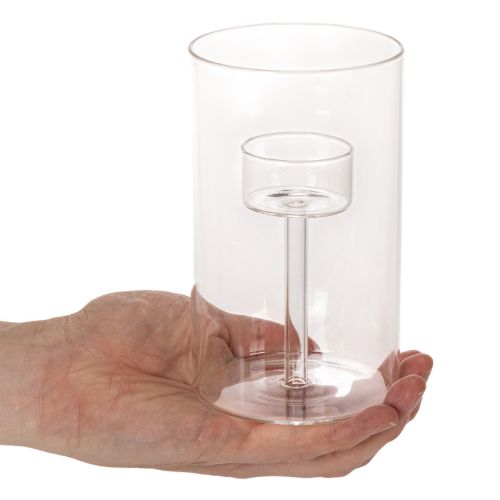 Portavelas de cristal con inserto para velas cilíndricas de 15 cm (2 unidades) | Floristik24.es