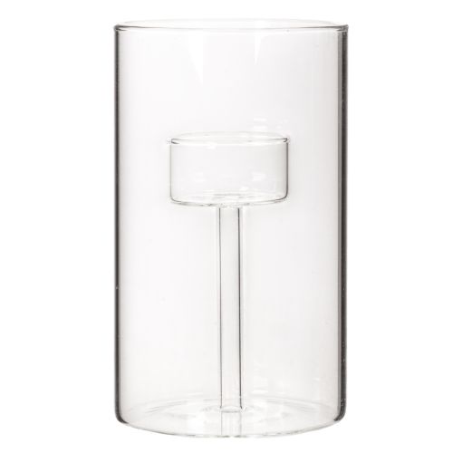 Portavelas de cristal con inserto para velas cilíndricas de 15 cm (2 unidades) | Floristik24.es