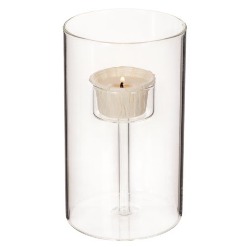 Portavelas de cristal con inserto para velas cilíndricas de 15 cm (2 unidades) | Floristik24.es