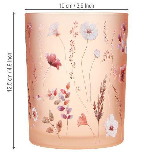 Artículo Farol decorativo de cristal con motivo floral para un toque elegante en el hogar, 12,5 cm, 2 piezas