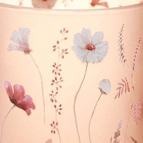 Artículo Farol decorativo de cristal con motivo floral para un toque elegante en el hogar, 12,5 cm, 2 piezas