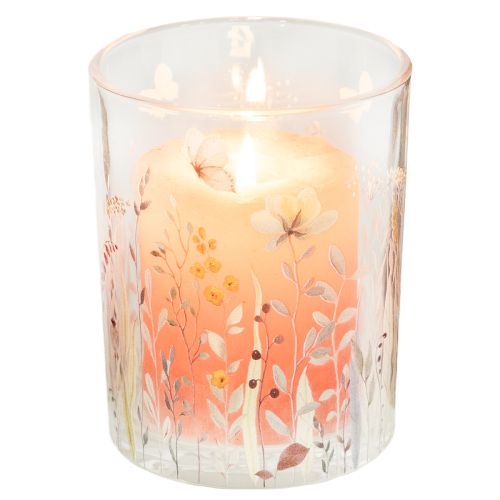 Artículo Farol decorativo de cristal con motivo de mariposas para un toque elegante en el hogar, 18 cm, 2 piezas