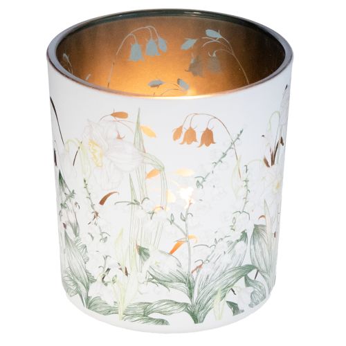 Artículo Farol decorativo de cristal con diseño de hojas para un toque elegante en el hogar, 8 cm, 4 piezas