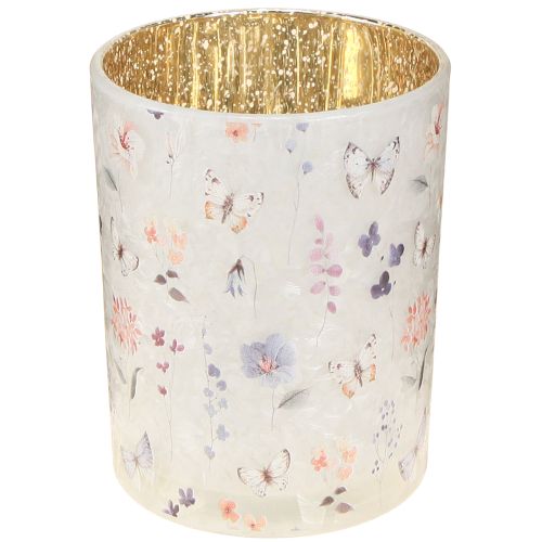 Floristik24 Portavelas de cristal con motivo de mariposa para momentos de convivencia acogedores, 12,5 cm, 2 piezas