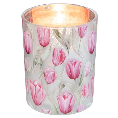 Artículo Elegante farolero con motivo de tulipán para una decoración primaveral atmosférica, 12,5 cm, 2 piezas.