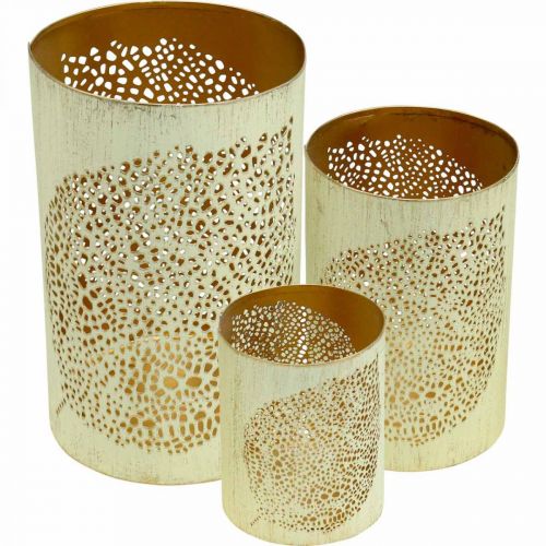 Artículo Farol de otoño decoración de metal Al. 20,5/15,5/10,5 cm juego de 3