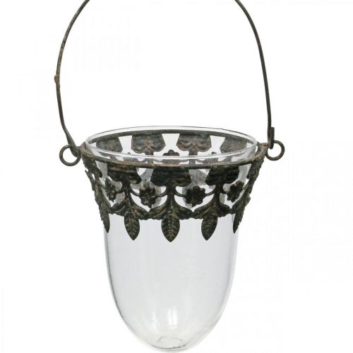Floristik24 Linterna de cristal para decoración colgante 24/28/30cm juego de 3