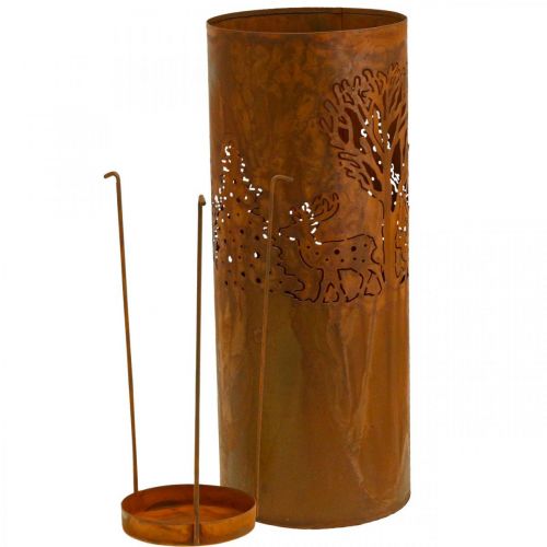 Floristik24 Candelabro aspecto óxido decoración venado 30/38,5/45cm juego de 3