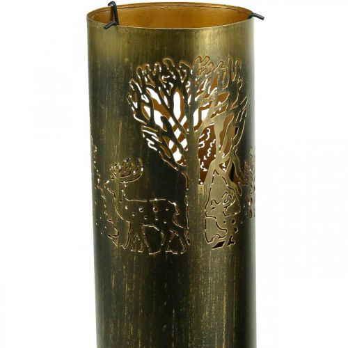 Artículo Portavelas vintage metal ciervo 30/38,5/45cm set de 3