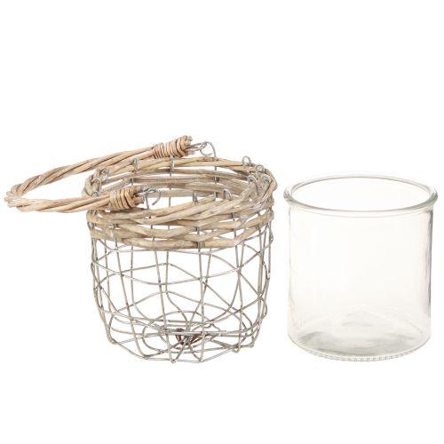 Artículo Farol para colgar cristal metal sauce Ø14,5cm 2uds