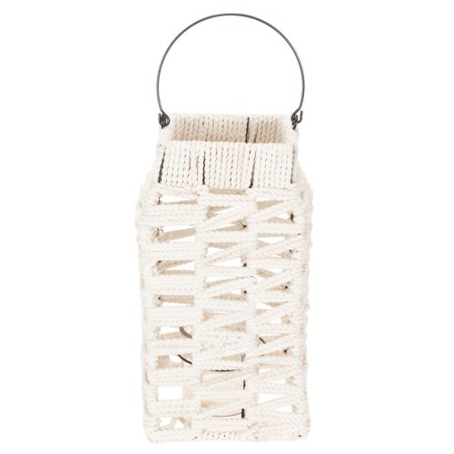 Farol colgante, decoración de verano, macramé, 35,5 cm de alto x 19 cm de ancho. | Floristik24.es
