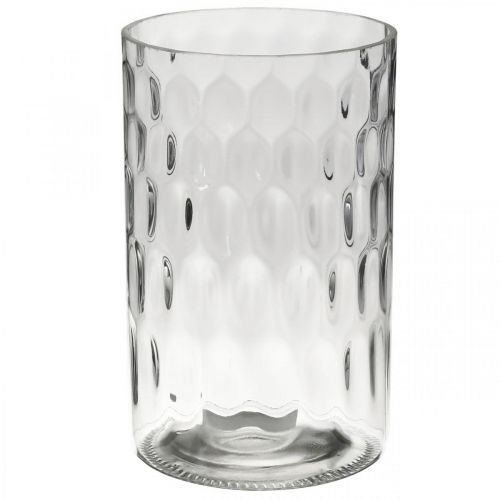 Florero, florero de cristal, vela de cristal, farol de cristal Ø11,5cm H18,5cm