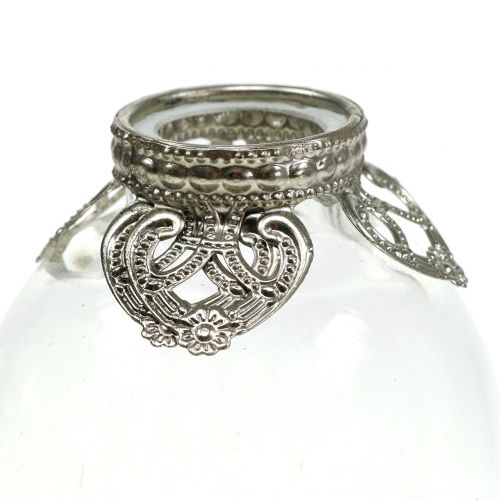 Floristik24 Farolillo de cristal Tealight Vintage Ø8.5cm H14cm 2pcs