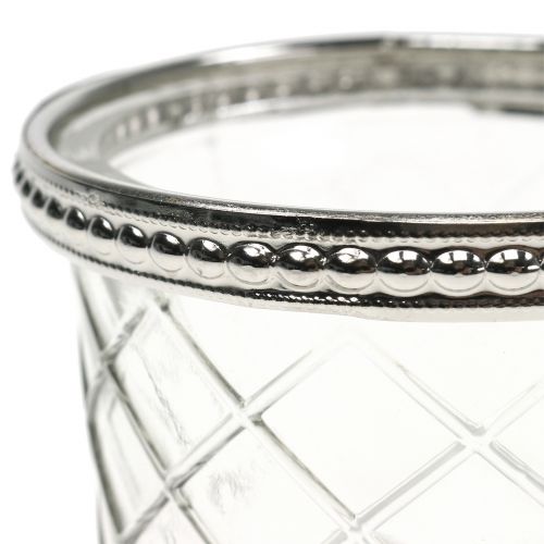Floristik24 Diamante de cristal candelita con borde de metal Ø8cm H5.5cm 4pcs