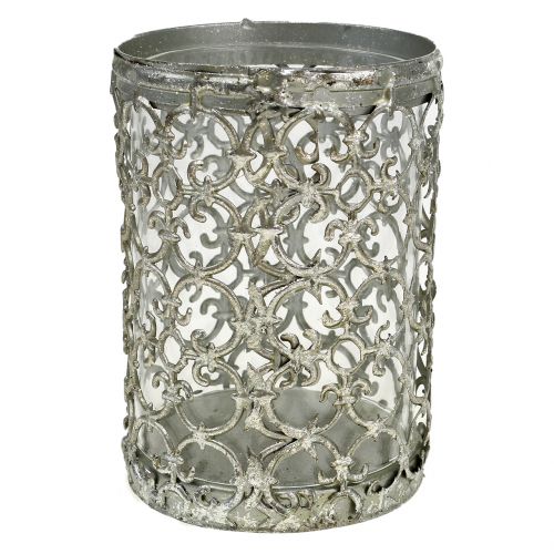 Floristik24 Farol plata antigua Ø10,5cm H14,5cm 1ud