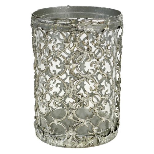 Floristik24 Linterna plata antigua Ø10.5cm H14.5cm 1pc