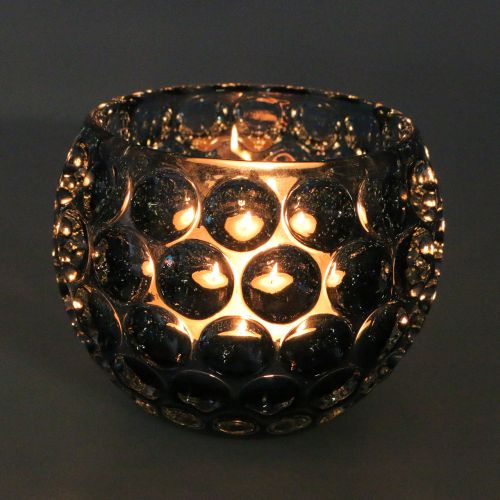 Floristik24 Farolillos de cristal azul oscuro Ø8cm H6cm 2pcs