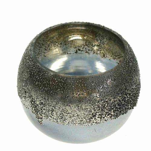 Artículo Linterna vidrio plata Ø8.5cm H6.5cm 4pcs