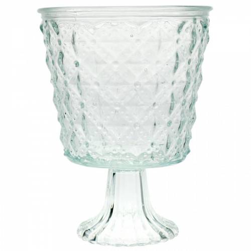 Floristik24 Farol de cristal con base claro Ø13.5cm H18cm decoración de mesa exterior