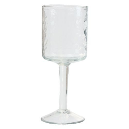 Floristik24 Farol de cristal con base, portavelas de cristal redondo Ø8cm H20cm