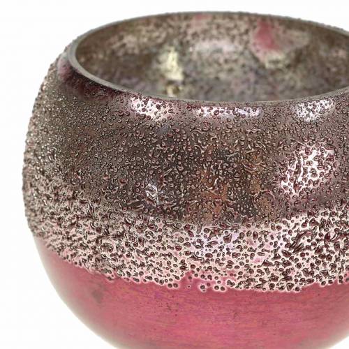 Floristik24 Farol cristal rosa Ø8,5cm H6,5cm 4 piezas