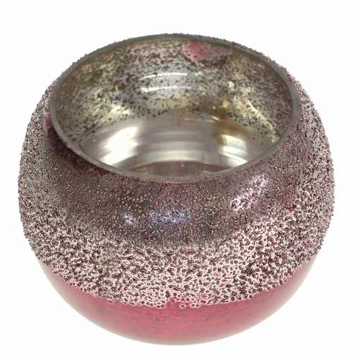 Artículo Farol cristal rosa Ø8,5cm H6,5cm 4 piezas