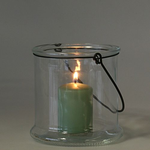 Artículo Farol de cristal para colgar Ø12cm H12,5cm 2uds